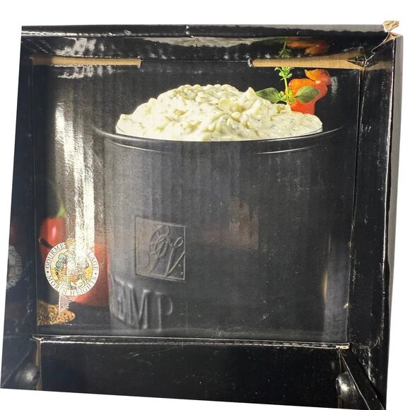 Bistro DIP CHILLER Black Ceramic Gourmet Du Village Keeps Dip Chilled 2 PC Boxed - Picture 4 of 10